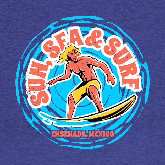 Vintage Sun, Sea & Surf Ensenada, Mexico // Retro Surfing // Surfer Catching Waves by Now Boarding